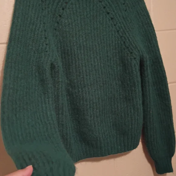 LOFT Green Cable Knit Cardigan - Picture 6 of 7
